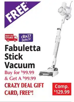 Ocean State Job Lot Fabuletta Stick Vacuum offer