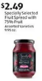 Aldi Specially Selected Fruit Spread with 75% Fruit offer