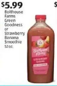 Aldi Bolthouse Farms Green Goodness or Strawberry Banana Smoothie offer