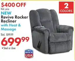 Boscov's Revive Rocker Recliner with Heat & Massage offer