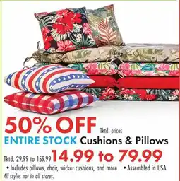 Boscov's ENTIRE STOCK Cushions & Pillows offer