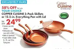 Boscov's COPPER CUISINE 3-Pack Skillets or 12.5-in. Everything Pan with Lid offer