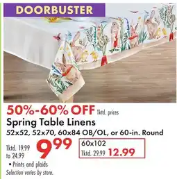 Boscov's Spring Table Linens offer