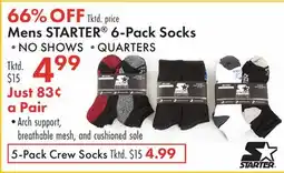 Boscov's Mens STARTER 6-Pack Socks offer