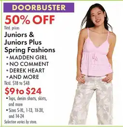 Boscov's Juniors & Juniors Plus Spring Fashions offer