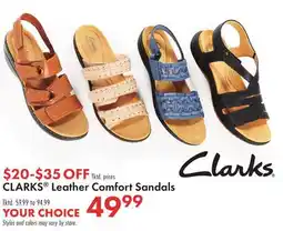 Boscov's CLARKS Leather Comfort Sandals offer