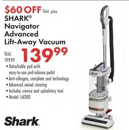 Boscov's SHARK Navigator Advanced Lift-Away Vacuum offer