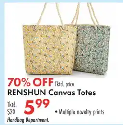 Boscov's RENSHUN Canvas Totes offer