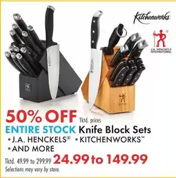 Boscov's ENTIRE STOCK Knife Block Sets offer