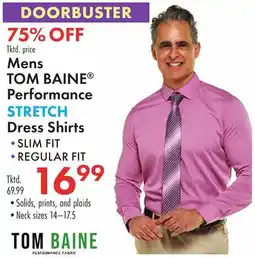 Boscov's Mens TOM BAINE Performance STRETCH Dress Shirts offer