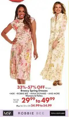 Boscov's Breezy Spring Dresses offer