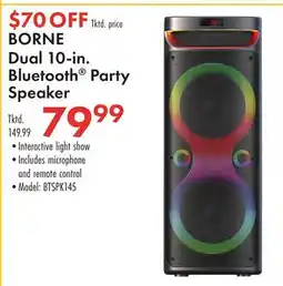 Boscov's BORNE Dual 10-in. Bluetooth Party Speaker offer