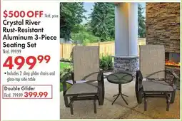 Boscov's Crystal River Rust-Resistant Aluminum 3-Piece Seating Set offer