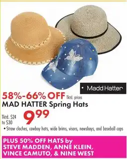 Boscov's MAD HATTER Spring Hats offer