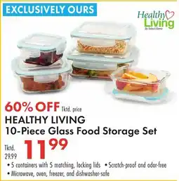 Boscov's HEALTHY LIVING 10-Piece Glass Food Storage Set offer