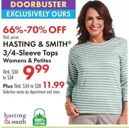 Boscov's HASTING & SMITH 3/4-Sleeve Tops offer