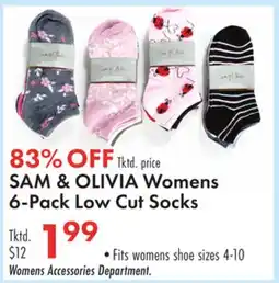 Boscov's SAM & OLIVIA Womens 6-Pack Low Cut Socks offer