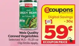 Weis Markets Weis Quality Canned Vegetables offer