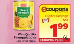 Weis Markets Weis Quality Pineapple offer