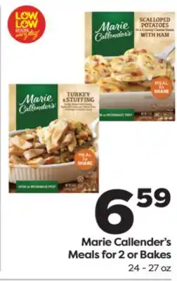 Weis Markets Marie Callender's Meals for 2 or Bakes offer