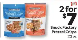 Weis Markets Snack Factory Pretzel Crisps offer