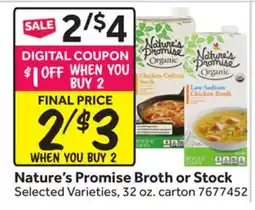 Stop&Shop Nature's Promise Broth or Stock offer