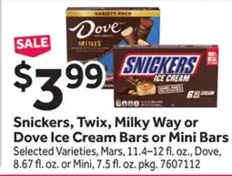 Stop&Shop Snickers, Twix, Milky Way or Dove Ice Cream Bars or Mini Bars offer
