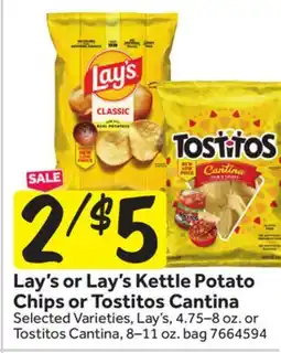 Stop&Shop Lay's or Lay's Kettle Potato Chips or Tostitos Cantina offer
