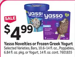 Stop&Shop Yasso Novelties or Frozen Greek Yogurt offer