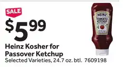 Stop&Shop Heinz Kosher for Passover Ketchup offer