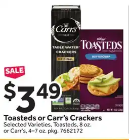 Stop&Shop Toasteds or Carr's Crackers offer
