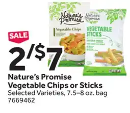 Stop&Shop Nature's Promise Vegetable Chips or Sticks offer