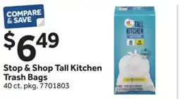 Stop&Shop Stop & Shop Tall Kitchen Trash Bags offer