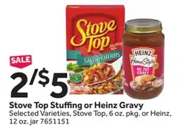 Stop&Shop Stove Top Stuffing or Heinz Gravy offer