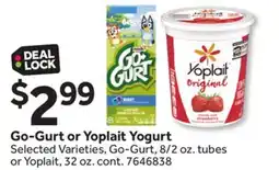 Stop&Shop Go-Gurt or Yoplait Yogurt offer