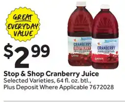 Stop&Shop Stop & Shop Cranberry Juice offer