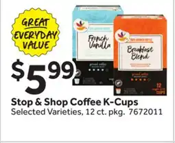 Stop&Shop Stop & Shop Coffee K-Cups offer
