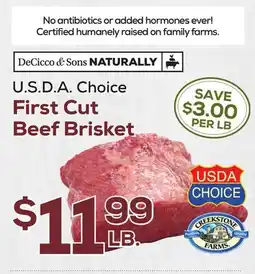 DeCicco & Sons First Cut Beef Brisket offer