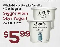 DeCicco & Sons Siggi's Plain Skyr Yogurt offer