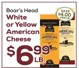 DeCicco & Sons Boar's Head White or Yellow American Cheese offer
