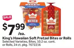Stop&Shop King's Hawaiian Soft Pretzel Bites or Rolls offer