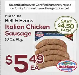 DeCicco & Sons Bell & Evans Italian Chicken Sausage offer