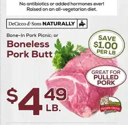 DeCicco & Sons Boneless Pork Butt offer