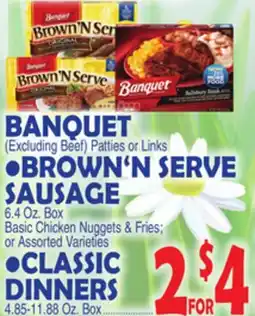 Bravo Supermarkets BANQUET BROWN 'N SERVE SAUSAGE 6.4 Oz. Box offer