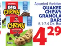 Bravo Supermarkets QUAKER CHEWY GRANOLA BARS offer