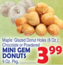 Bravo Supermarkets MINI GEM DONUTS, 9 Oz. Pkg offer
