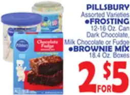Bravo Supermarkets PILLSBURY FROSTING, BROWNIE MIX 18.4 Oz. Boxes offer