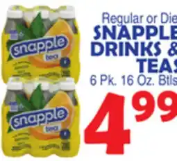 Bravo Supermarkets SNAPPLE DRINKS & TEAS offer