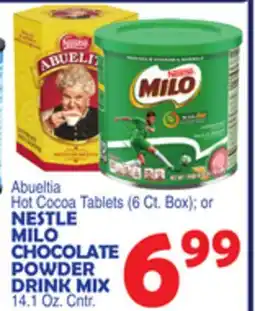 Bravo Supermarkets NESTLE MILO CHOCOLATE POWDER DRINK MIX 14.1 Oz. Cntr offer