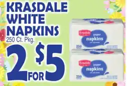 Bravo Supermarkets KRASDALE WHITE NAPKINS offer